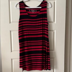 Soma Vibrant Red and Black Striped Sleeveless Top